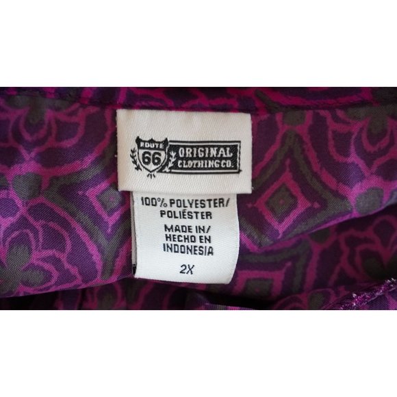 Mandala Print Top Womens Size 2X by Route 66 Purple Magenta - Picture 8 of 9